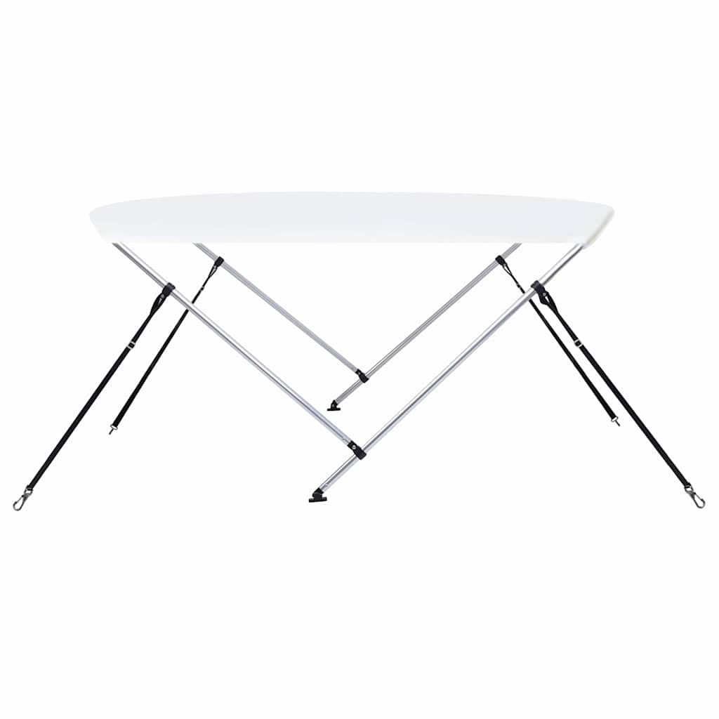 Bimini di Prua con Tendalino a 2 Archi Bianco 150x120x110 cm