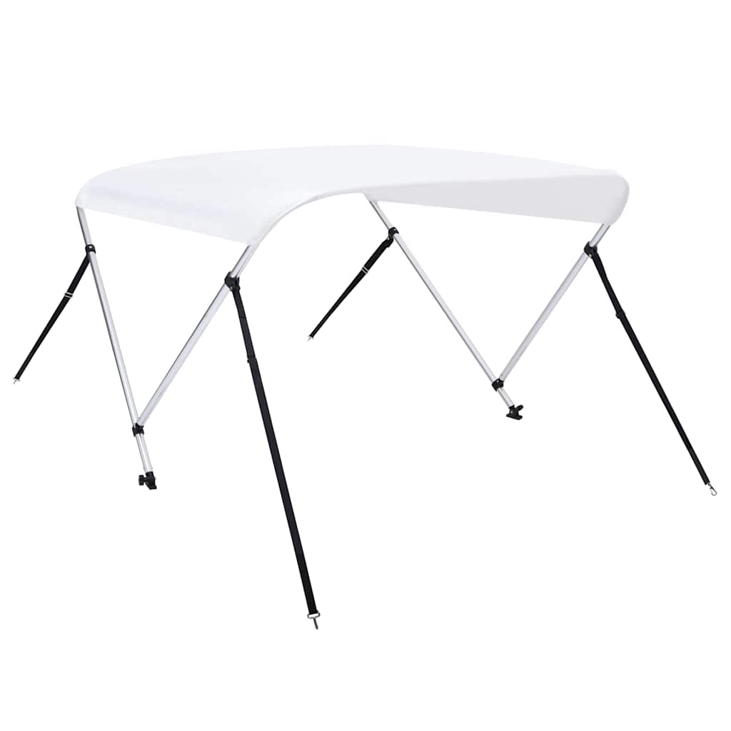 Bimini di Prua con Tendalino a 2 Archi Bianco 150x120x110 cm