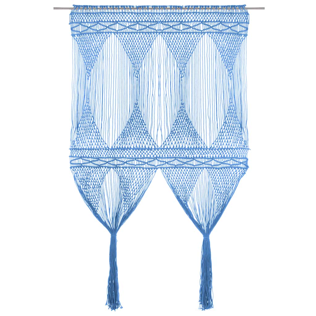 Tenda Macramè Blu 140x240 cm in Cotone
