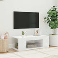 Mobile Porta TV con Luci LED Bianco 90x39x30 cm