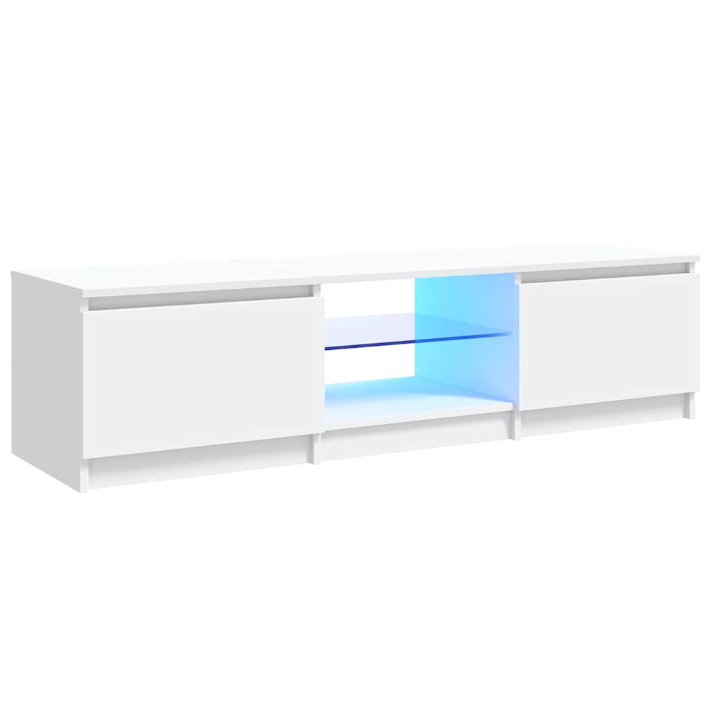 Mobile Porta TV con Luci LED Bianco 140x40x36 cm