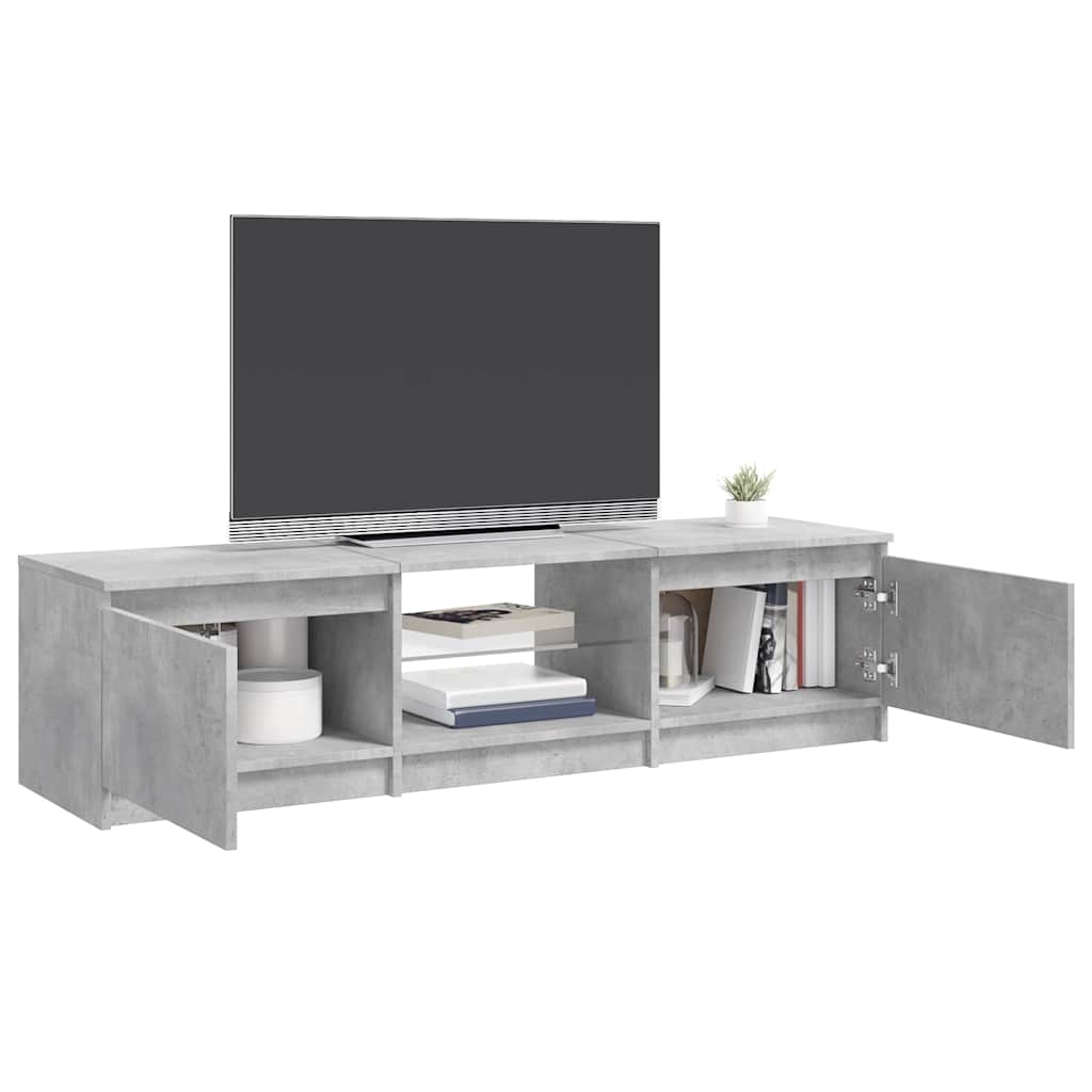Mobile Porta TV con Luci LED Grigio Cemento 140x40x36 cm