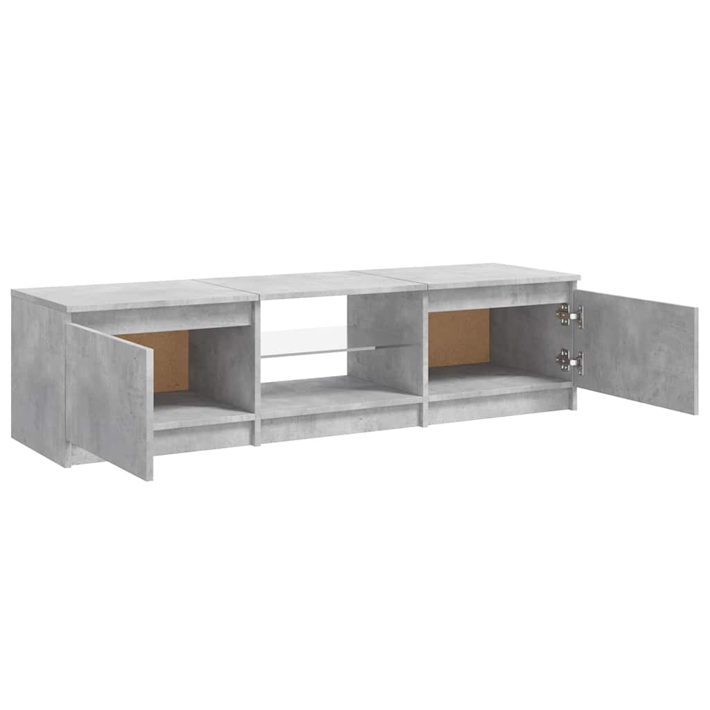 Mobile Porta TV con Luci LED Grigio Cemento 140x40x36 cm