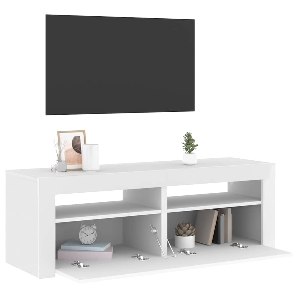 Mobile Porta TV con Luci LED Bianco 120x35x40 cm