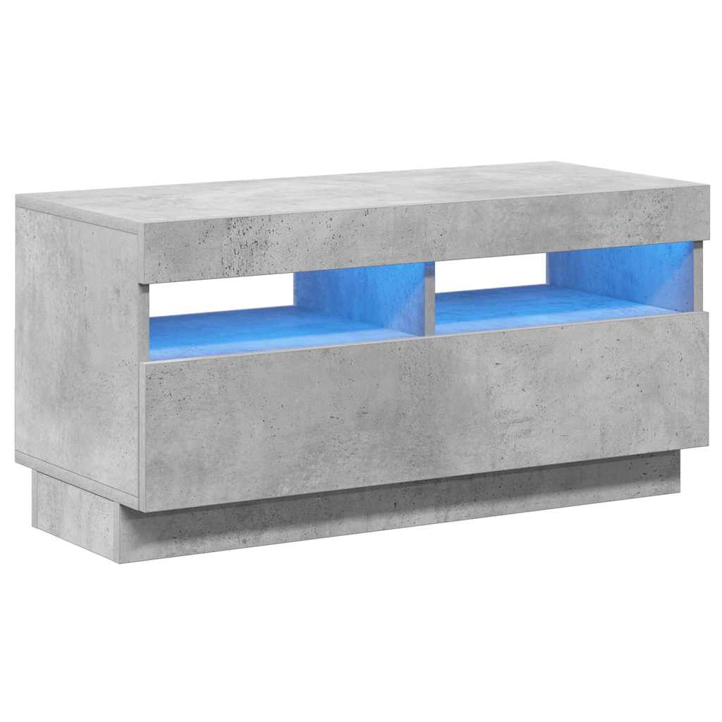 Mobile Porta TV con Luci LED Grigio Cemento 80x35x40 cm