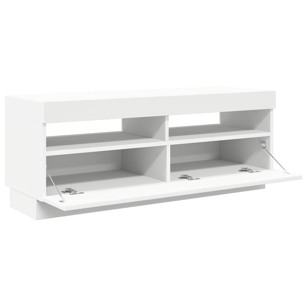 Mobile Porta TV con Luci LED Bianco 100x35x40 cm