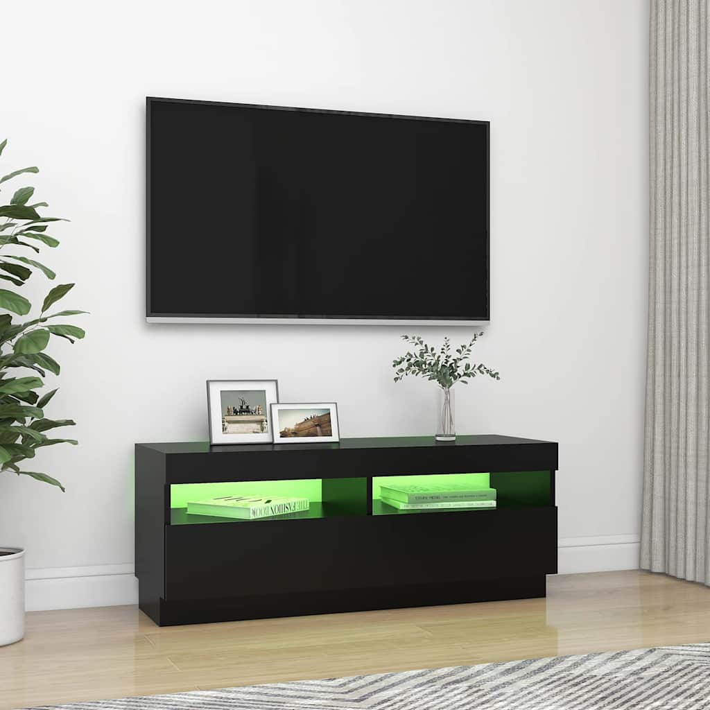 Mobile Porta TV con Luci LED Nero 100x35x40 cm