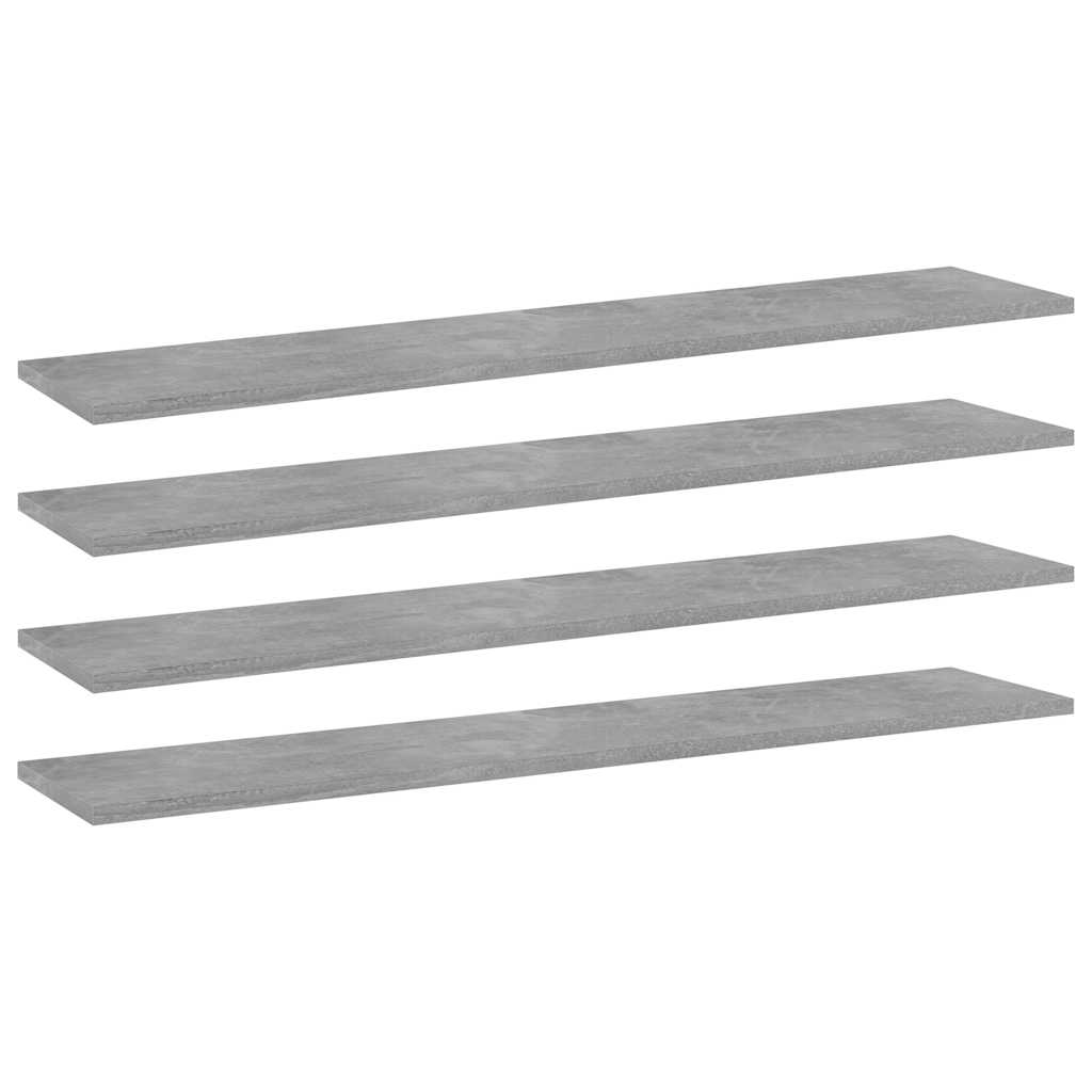 Ripiani Libreria 4pz Grigio Cemento 100x20x1,5cm Multistrato