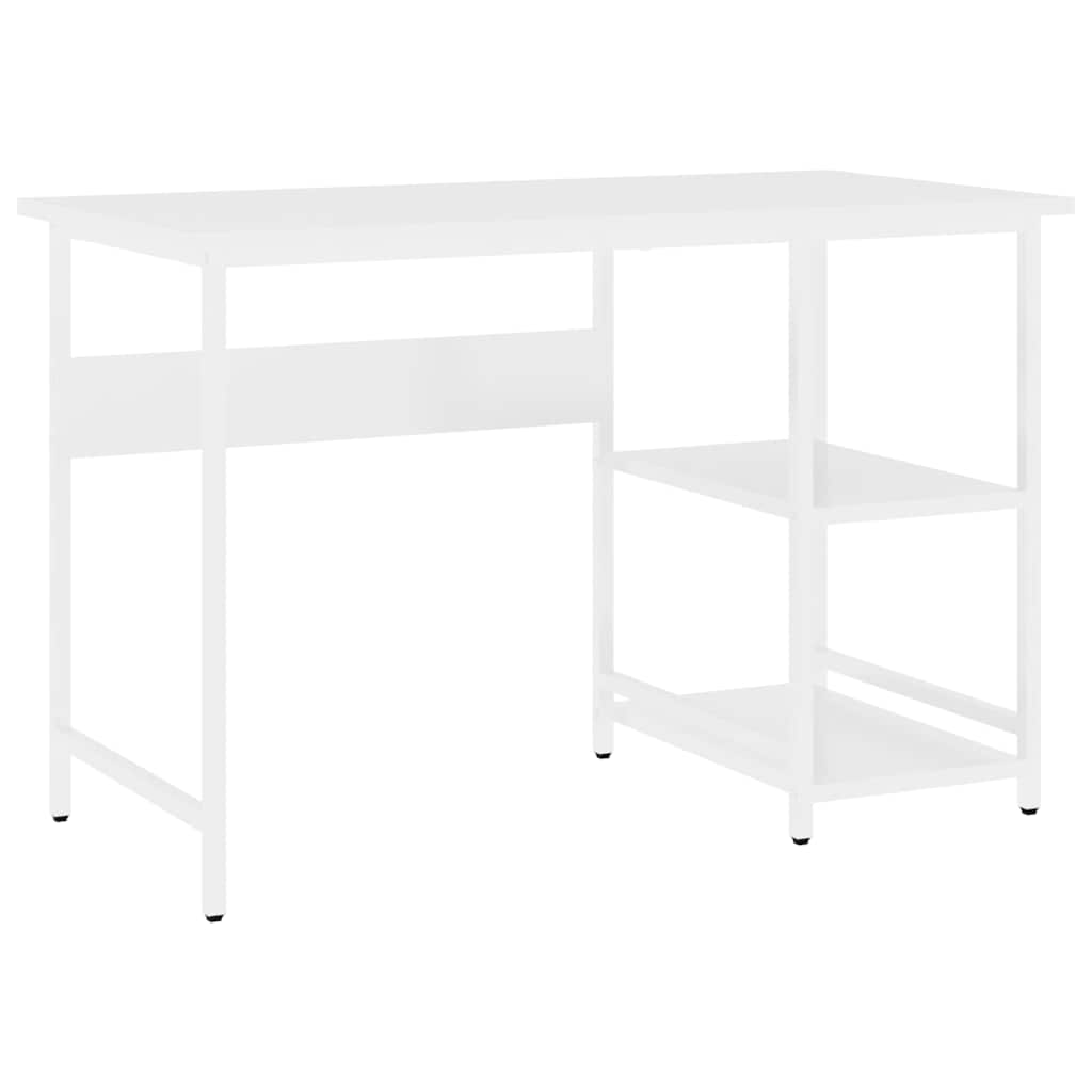 Scrivania per Computer Bianca 105x50x72 cm in MDF e Metallo