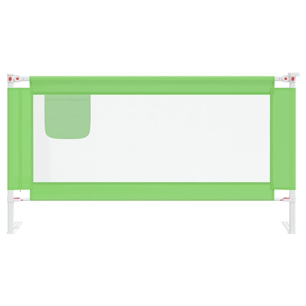 Sponda Letto di Sicurezza per Bambini Verde 160x25cm in Tessuto