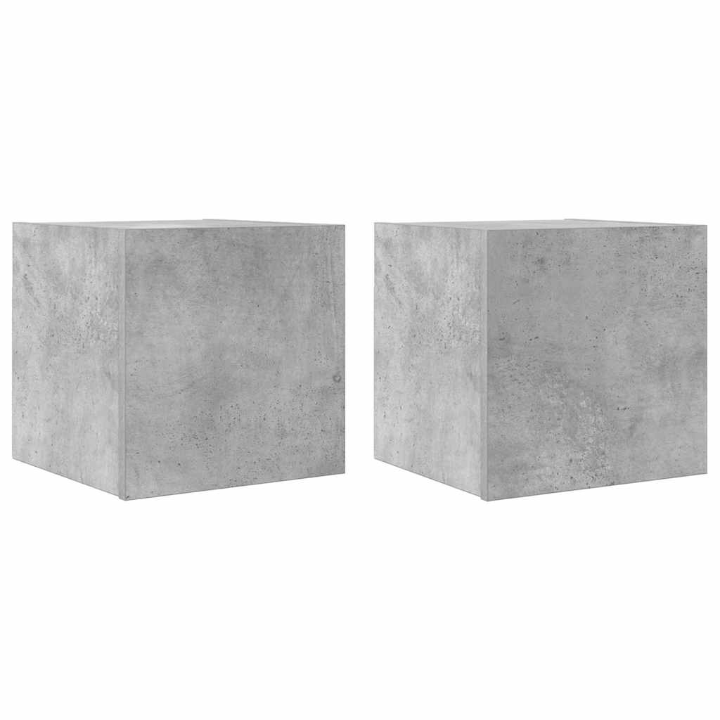 Mobili Porta TV a Parete 2pz Grigio Cemento 30,5x30x30 cm