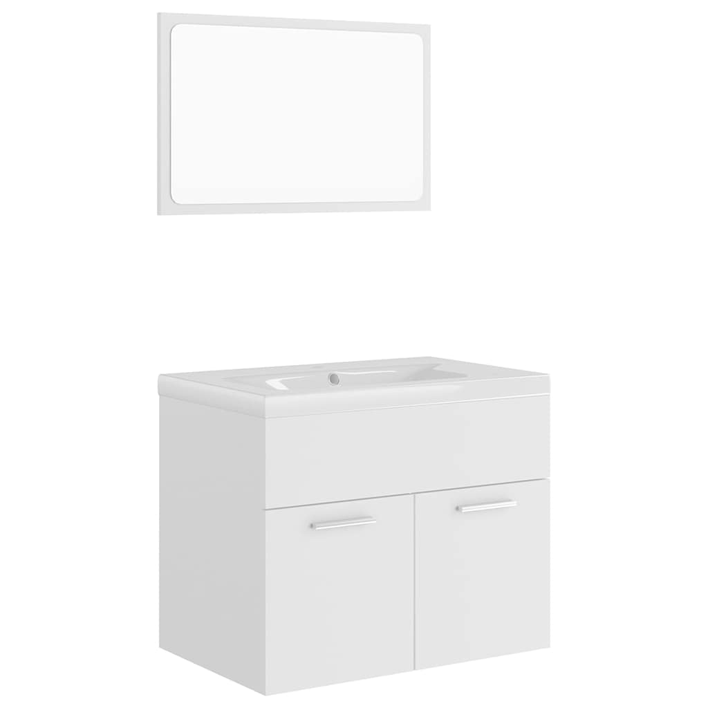 Set Mobili da Bagno Bianco in Truciolato