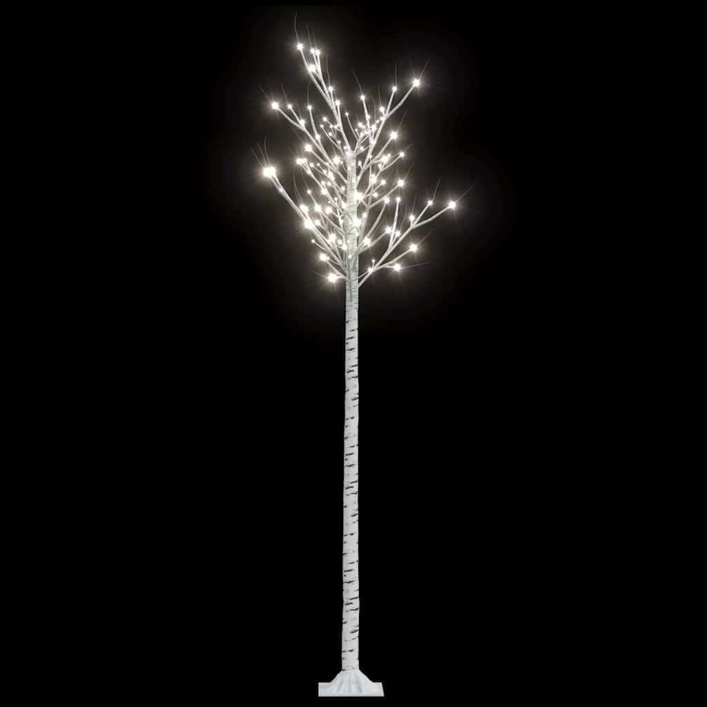 Albero Natale 220 LED 2,2m Salice Bianco Freddo Interno Esterno