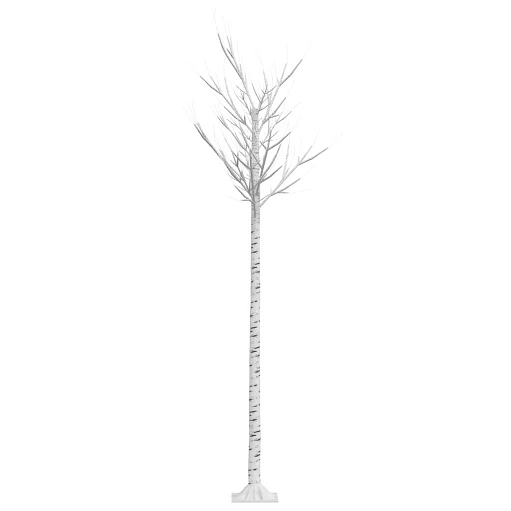 Albero Natale 220 LED 2,2m Salice Bianco Freddo Interno Esterno