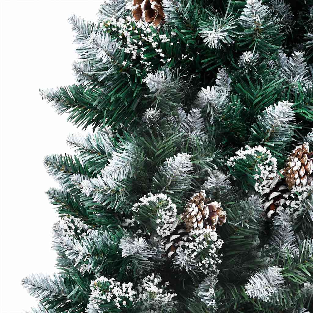 Albero di Natale Artificiale LED con Palline e Pigne 210 cm