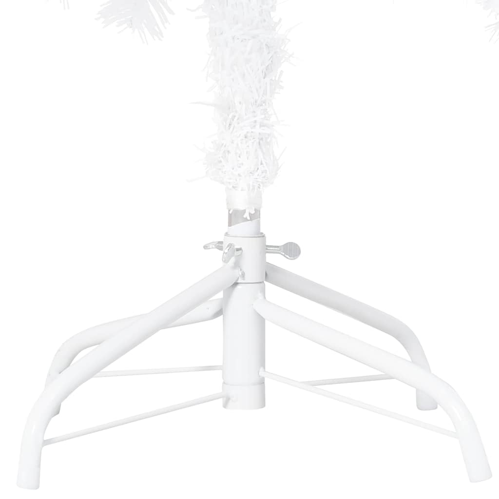 Albero di Natale Preilluminato con Palline Bianco 120 cm PVC