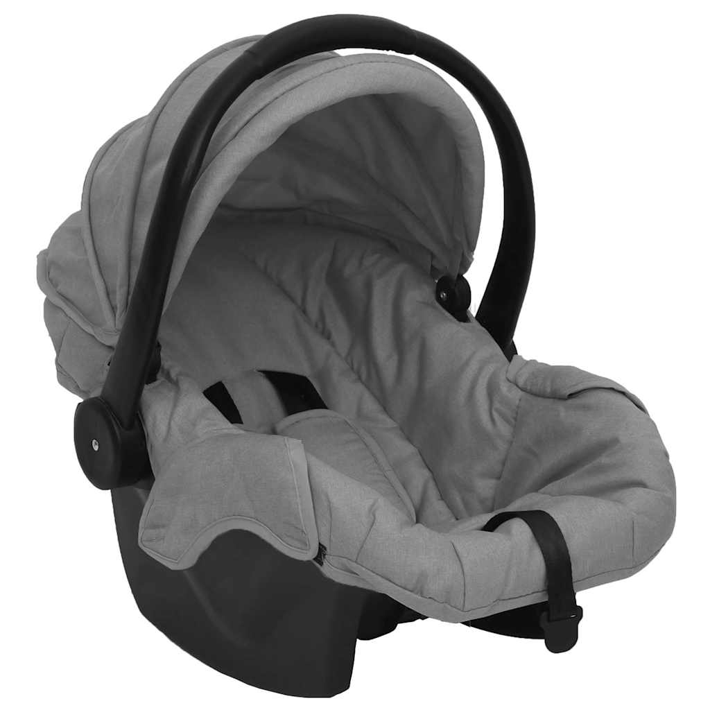 Passeggino 3 in 1 Grigio Chiaro e Nero in Acciaio