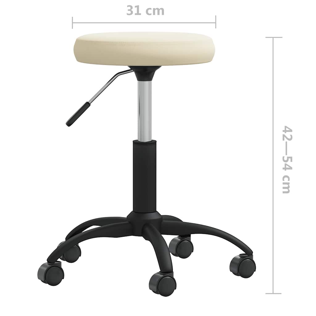 Sedia Girevole da Ufficio Crema in Velluto
