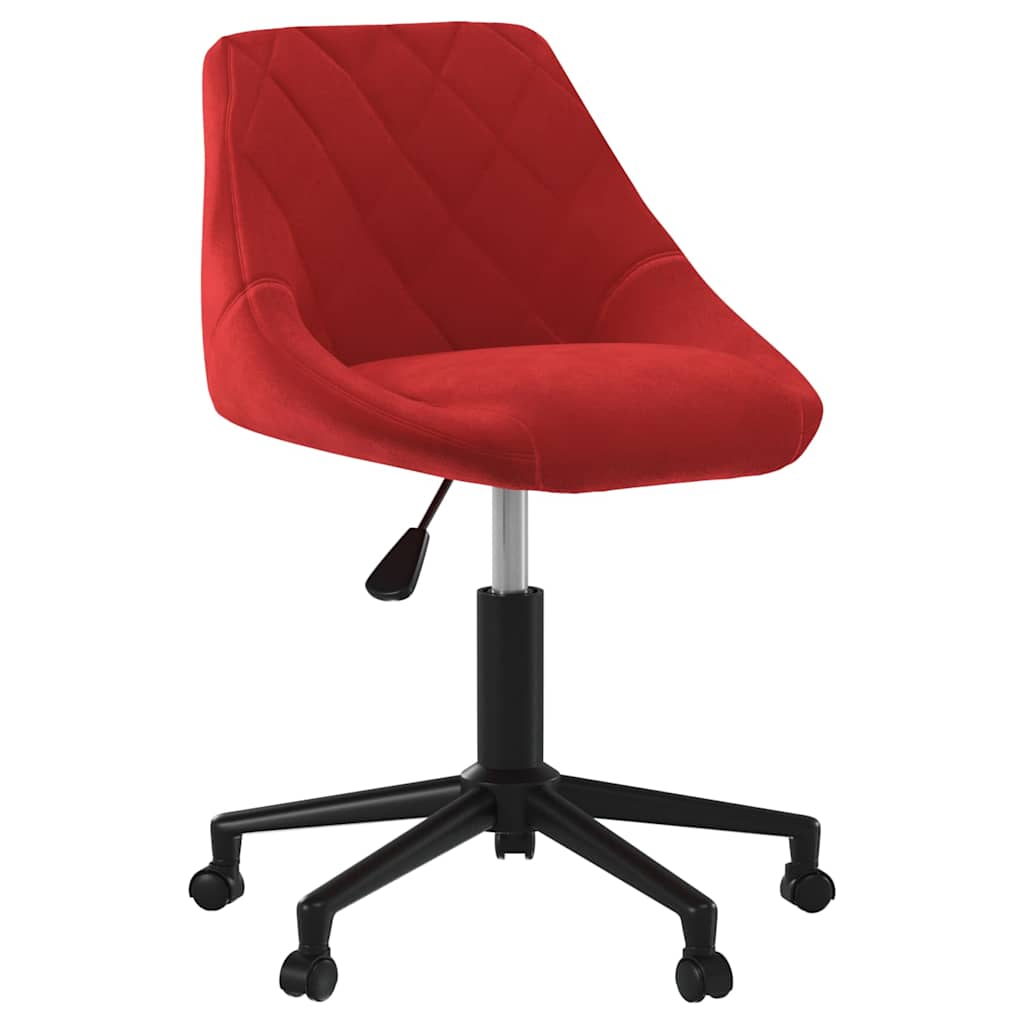 Sedia Girevole da Ufficio Rosso Vino in Velluto