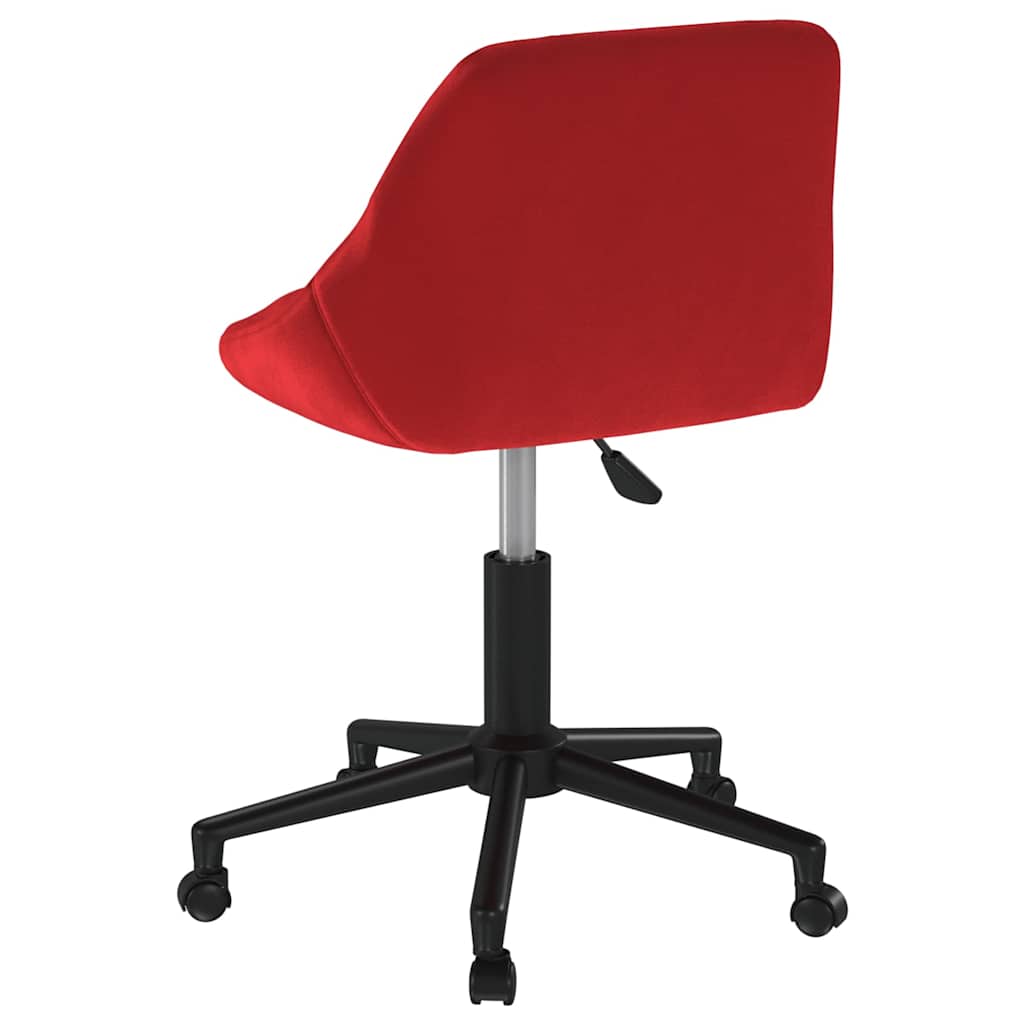 Sedia Girevole da Ufficio Rosso Vino in Velluto