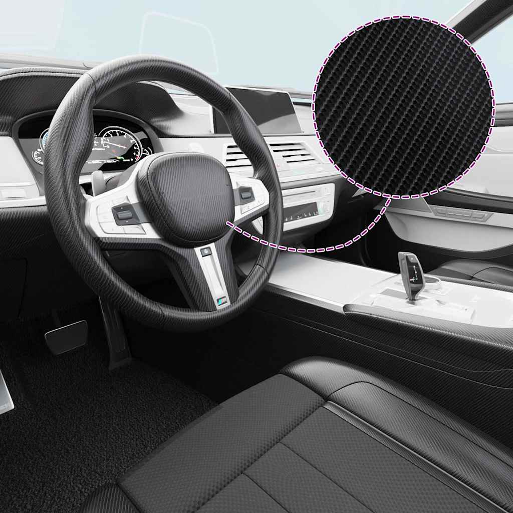 Pellicole per Auto 2 pz 4D Nero 100x150 cm+50x150 cm