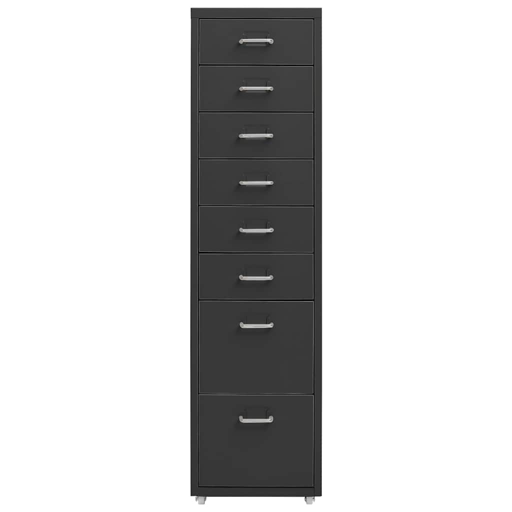 Schedario Mobile Antracite 28x41x109 cm in Metallo