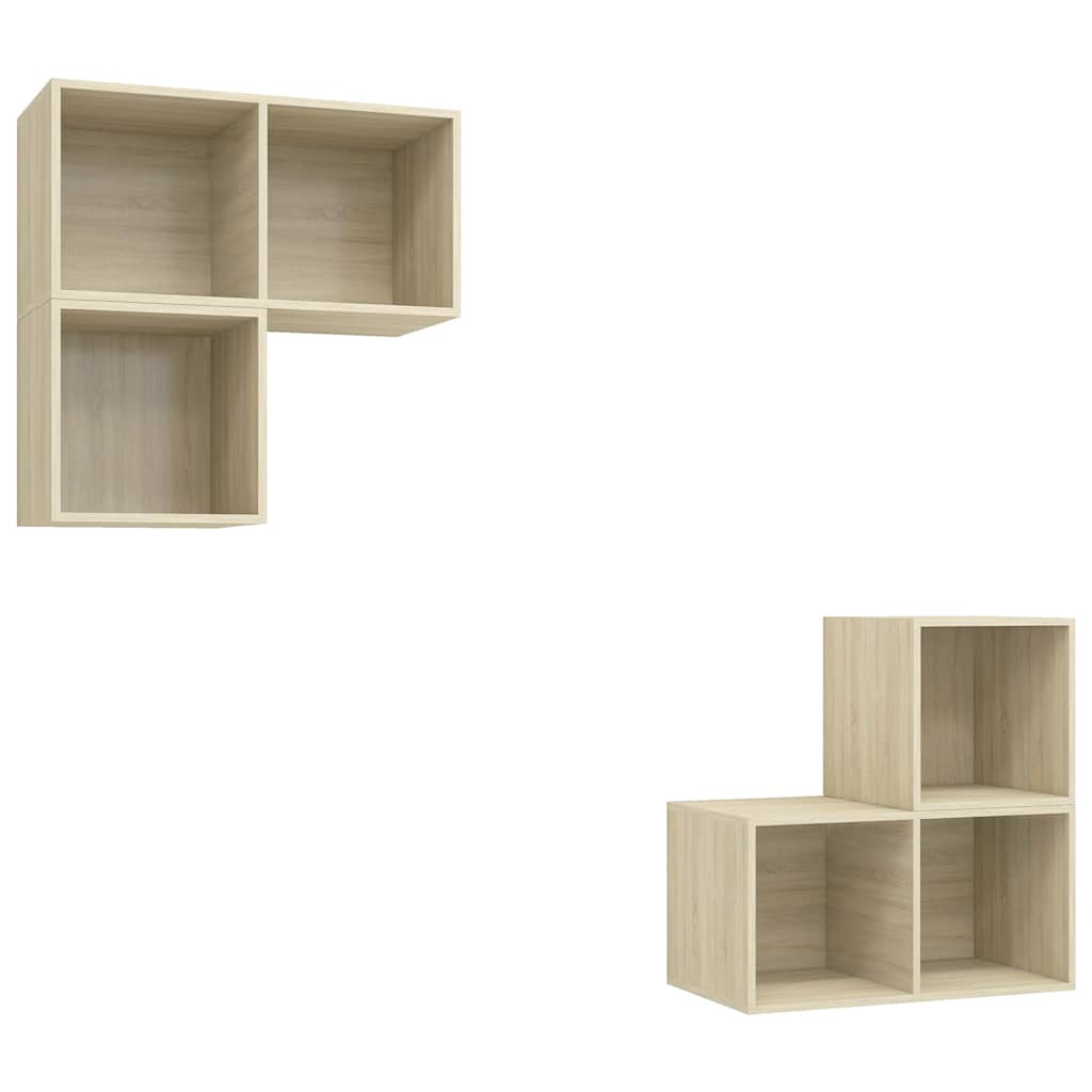 Set Mobili TV 4 pz Rovere Sonoma in Legno Multistrato
