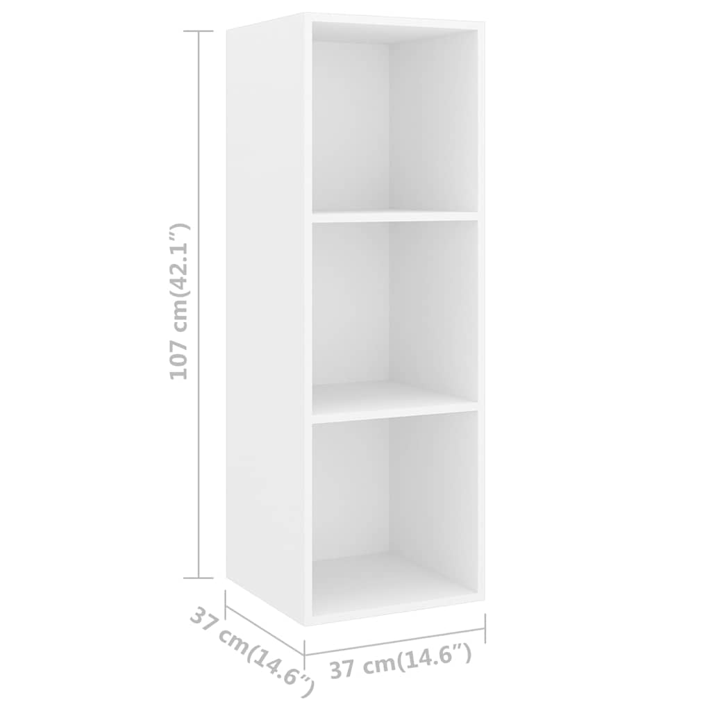 Set Mobili Porta TV 2 pz Bianco in Legno Multistrato