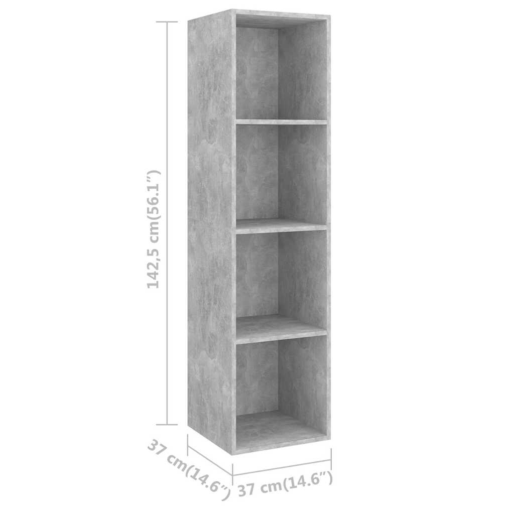 Set Mobili TV 2 pz Grigio Cemento in Legno Multistrato