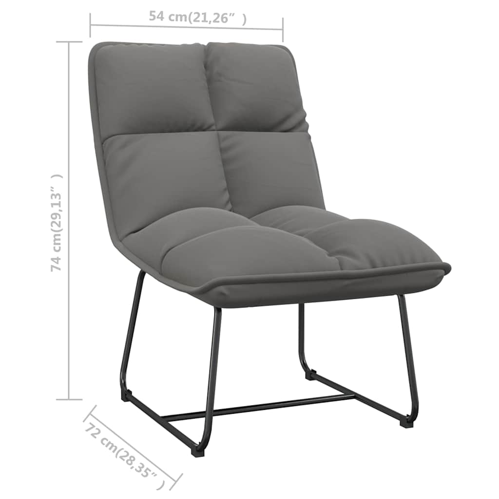 Poltrona con Struttura in Metallo Grigio Chiaro in Velluto