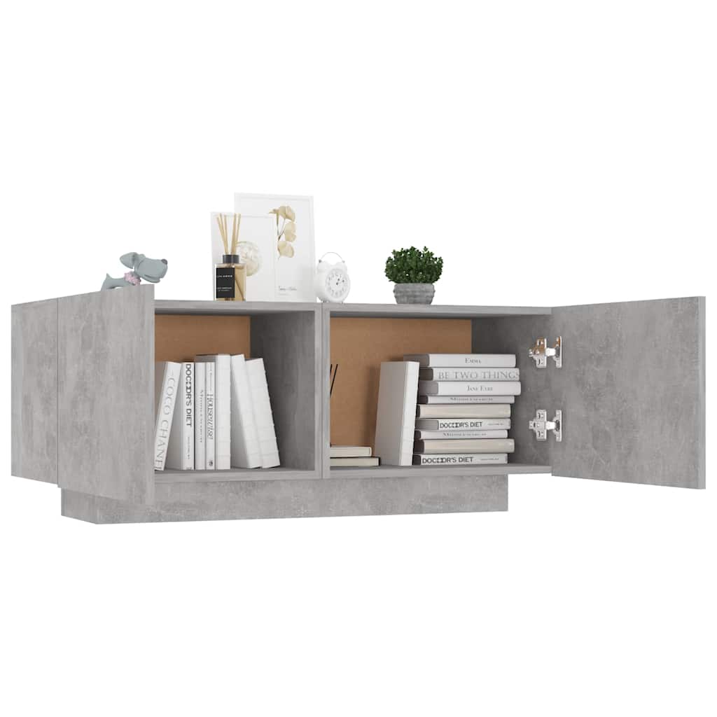Comodino Grigio Cemento 100x35x40 cm in Legno Multistrato