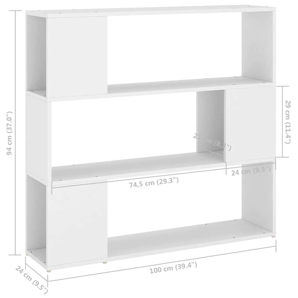 Libreria/Divisorio Bianco 100x24x94 cm