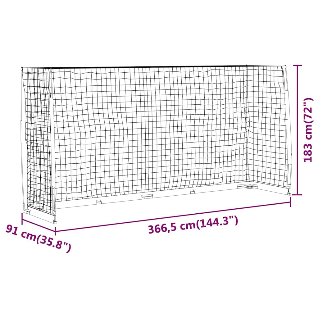 Porta da Calcio 366,5x91x183 cm in Acciaio