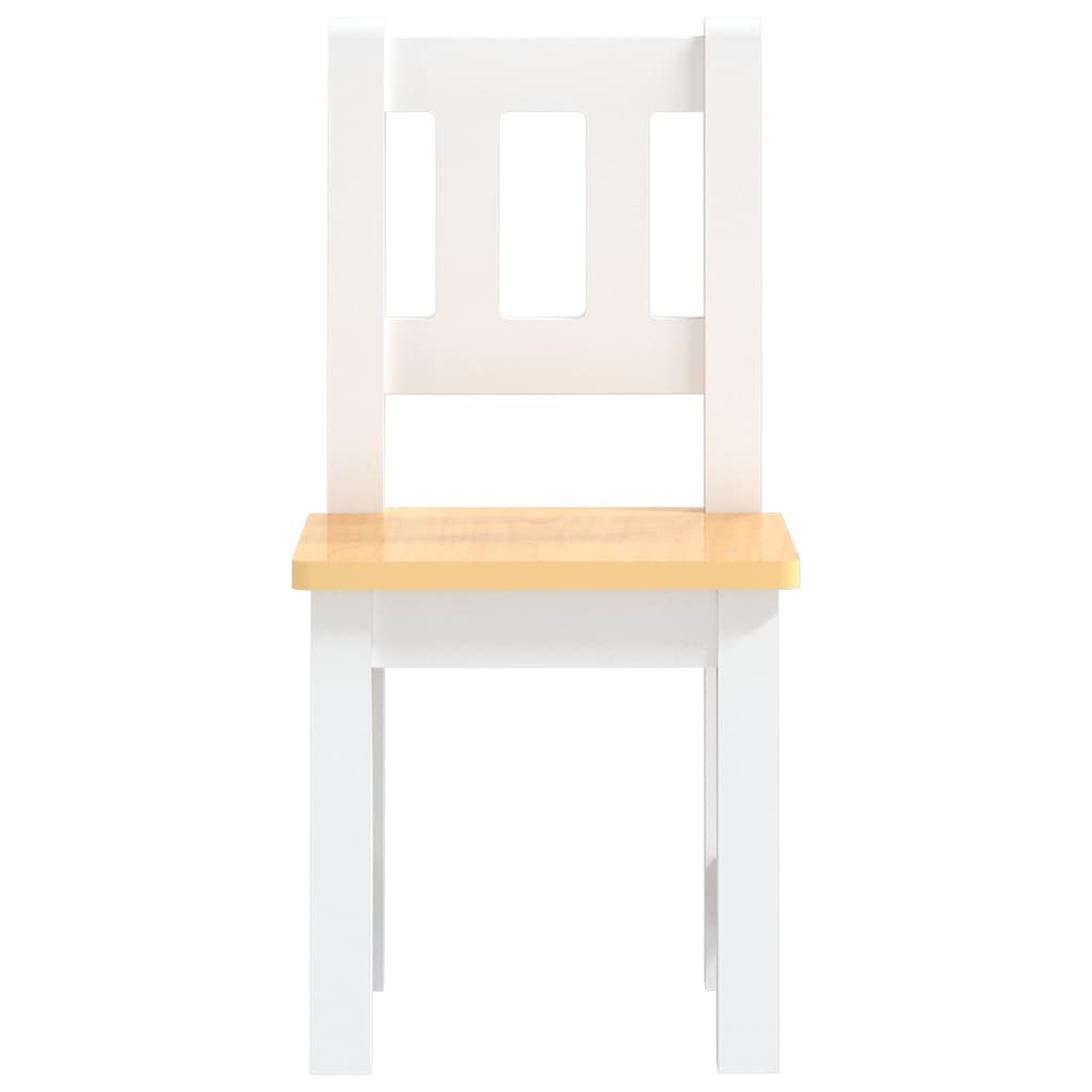 Set Tavolo e Sedie per Bambini 3 Pezzi Bianco e Beige in MDF