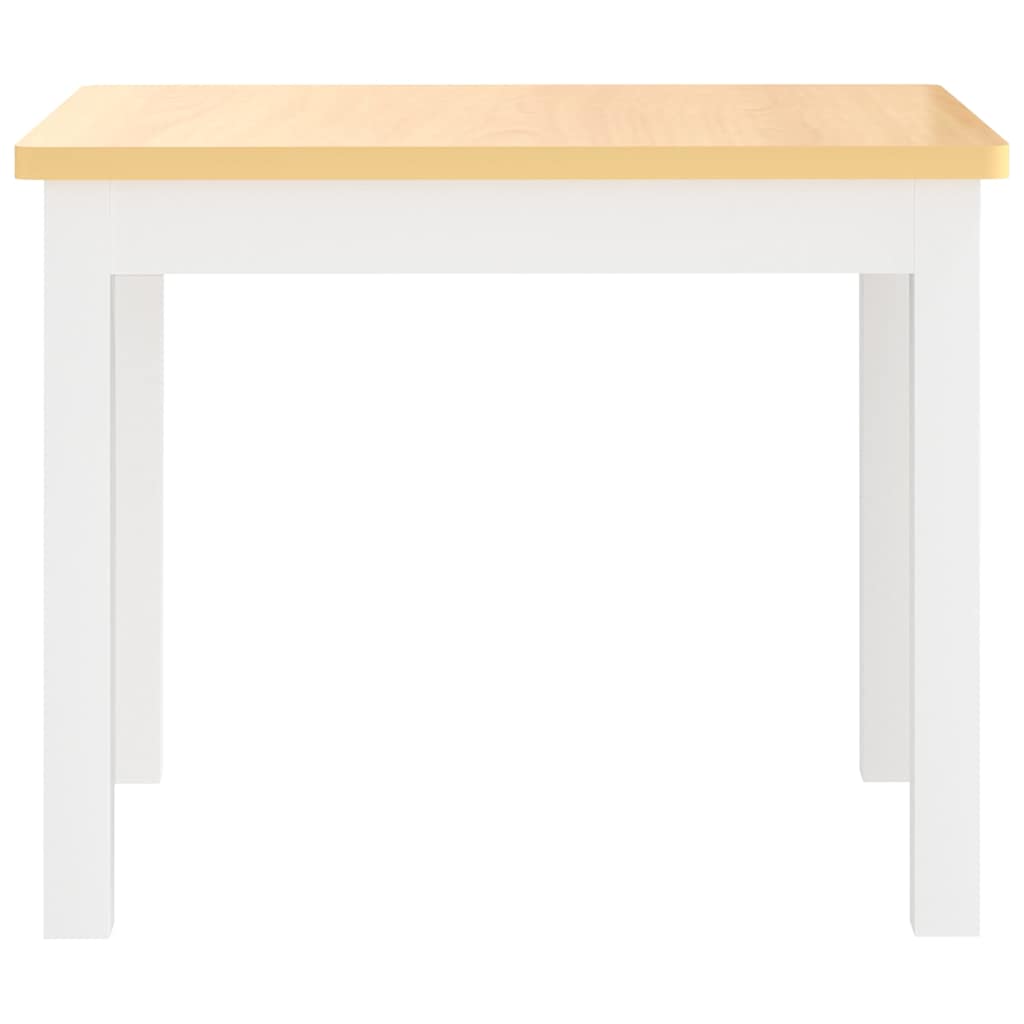 Set Tavolo e Sedie per Bambini 3 Pezzi Bianco e Beige in MDF