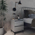 Comodino con Gambe in Metallo Grigio Sonoma 40x35x50 cm