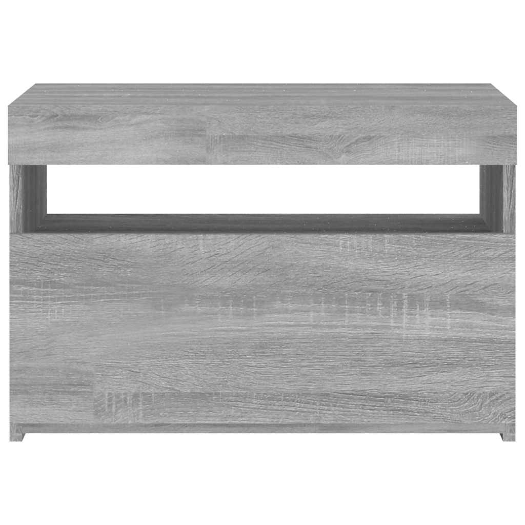 Mobile Porta TV con Luci LED Grigio Sonoma 60x35x40 cm