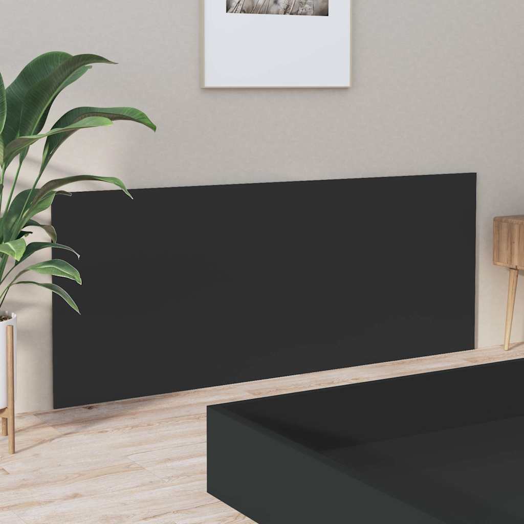 Testiera per Letto Nera 200x1,5x80 cm in Legno Multistrato