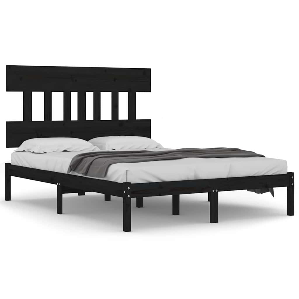 Giroletto Nero in Legno Massello 140x190 cm