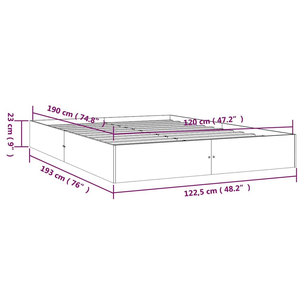 Giroletto in Legno Massello 120x190 cm Small Double