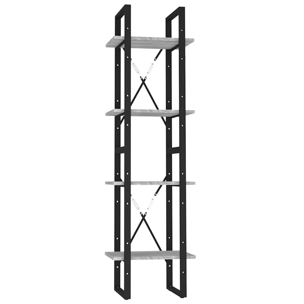 Libreria 4 Ripiani Grigio Sonoma 40x30x140 cm Legno Multistrato