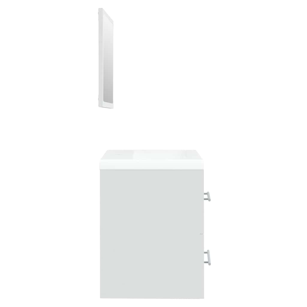 Mobile Bagno con Lavabo Integrato Bianco in Legno Multistrato