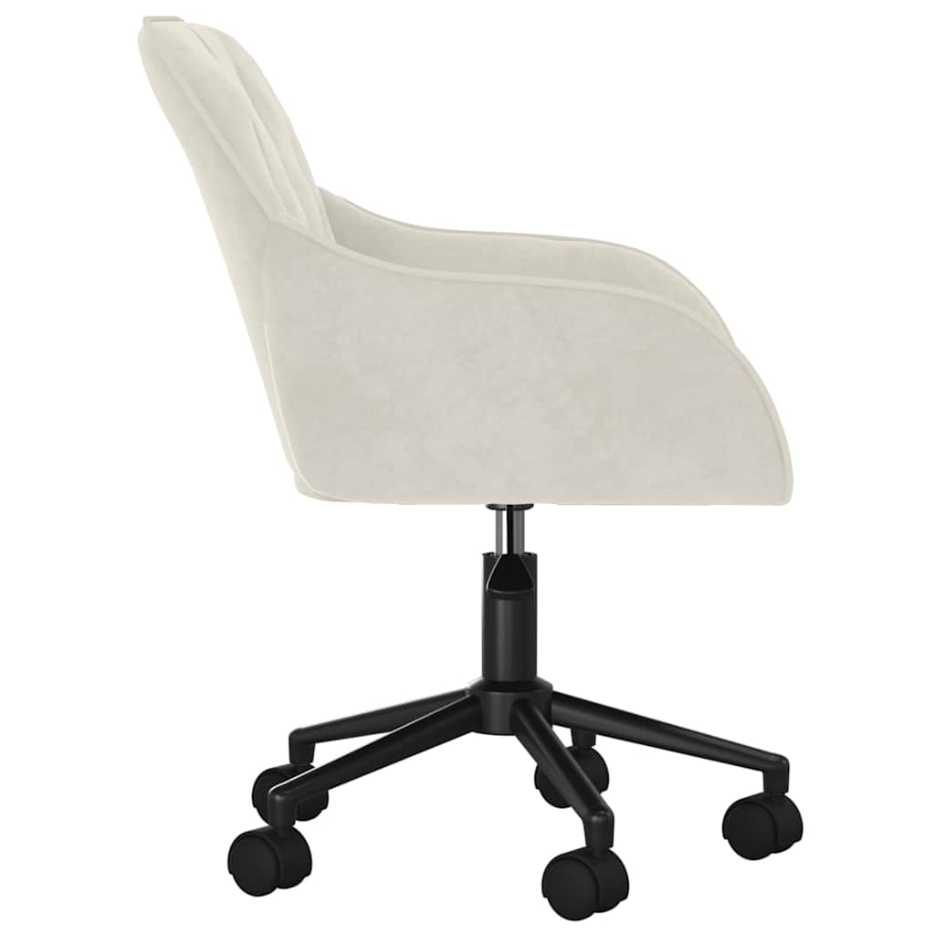 Sedia da Ufficio Girevole Crema in Velluto