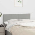 Testiera Grigio Chiaro 144x5x78/88 cm in Tessuto