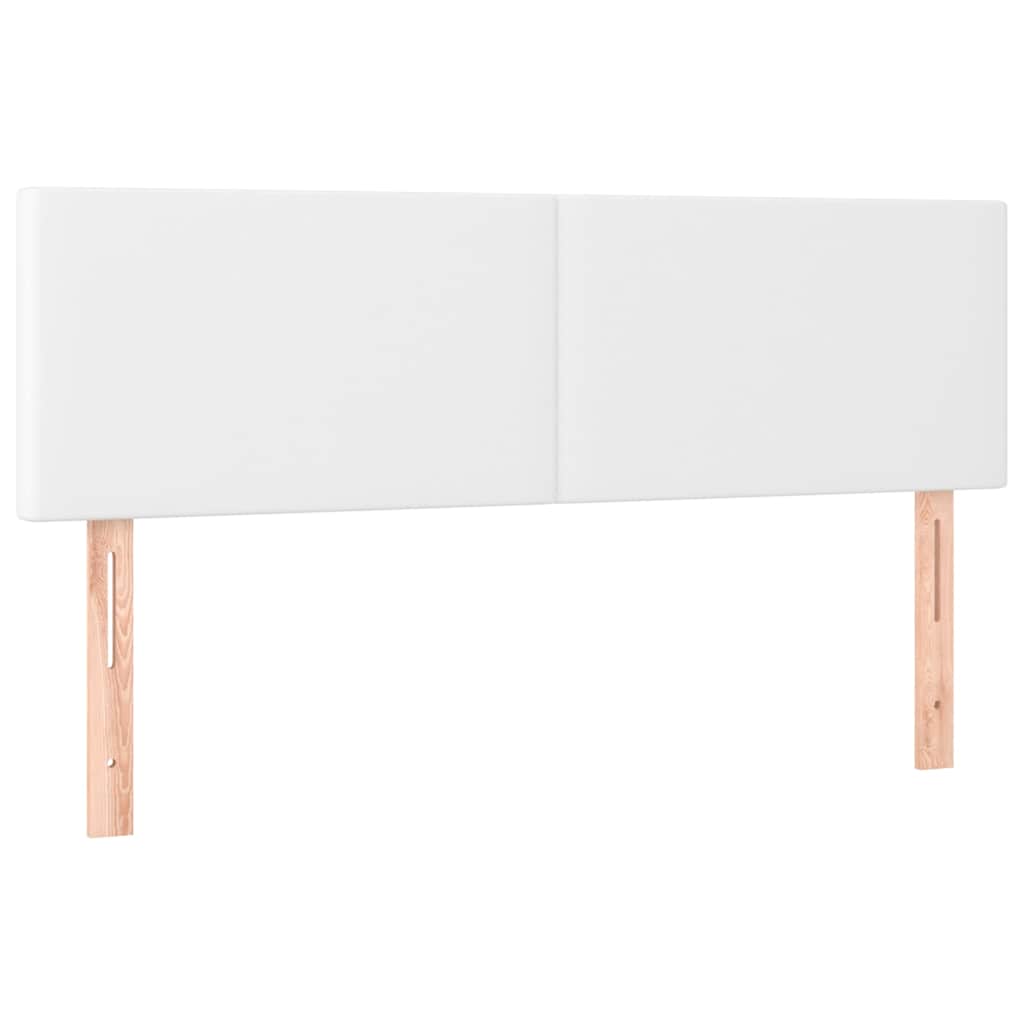 Testiera Bianca 144x5x78/88 cm in Similpelle