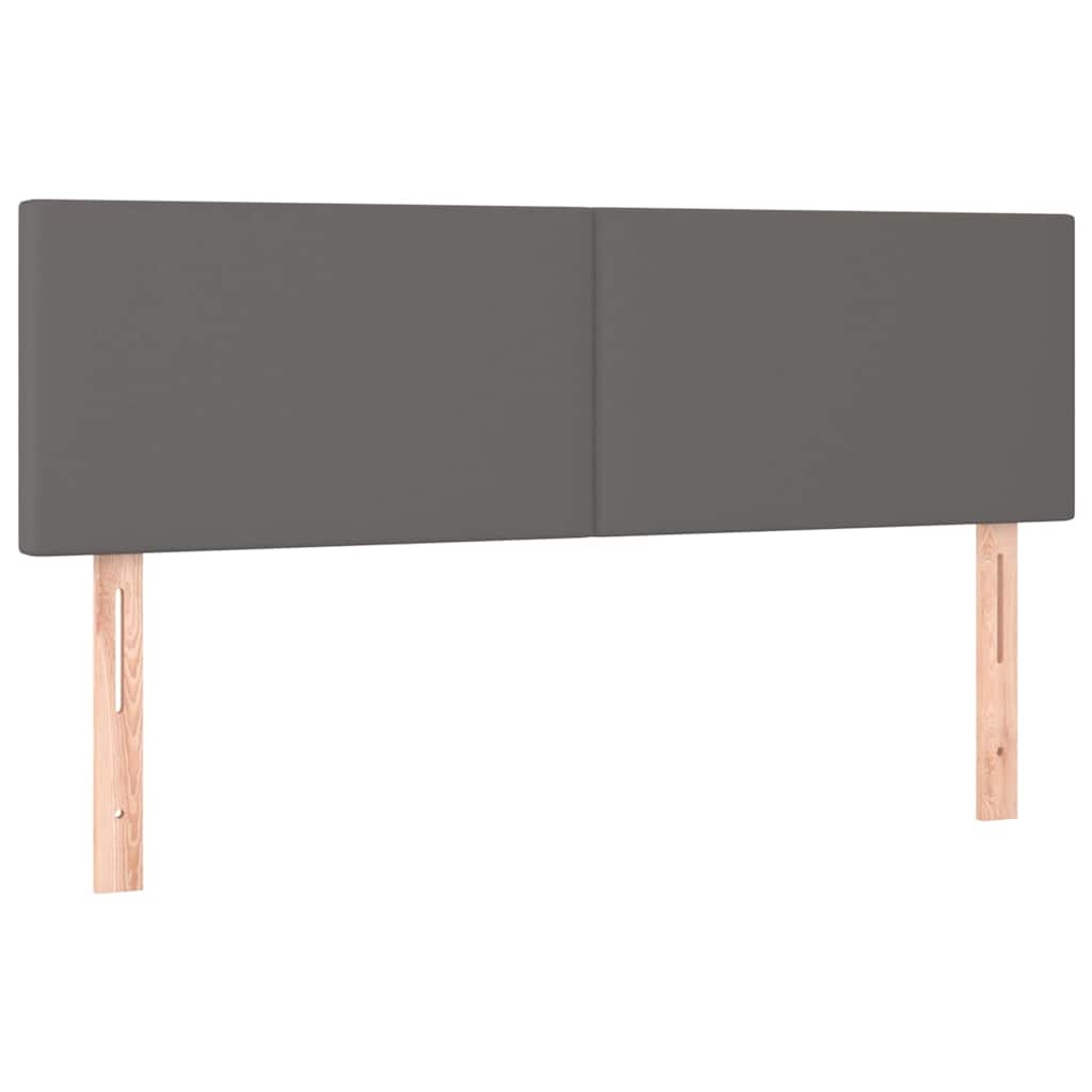 Testiera Grigio 144x5x78/88 cm in Similpelle
