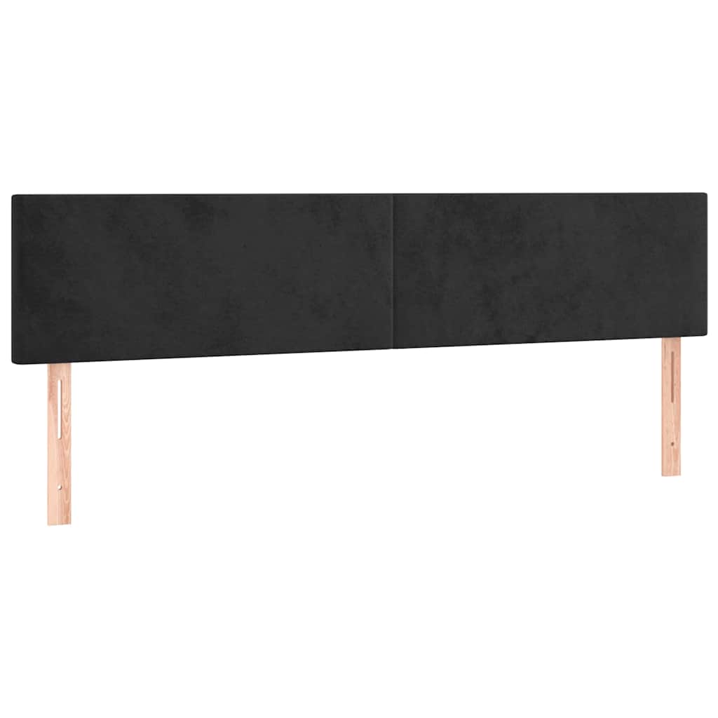 Testiera Nera 180x5x78/88 cm in Velluto