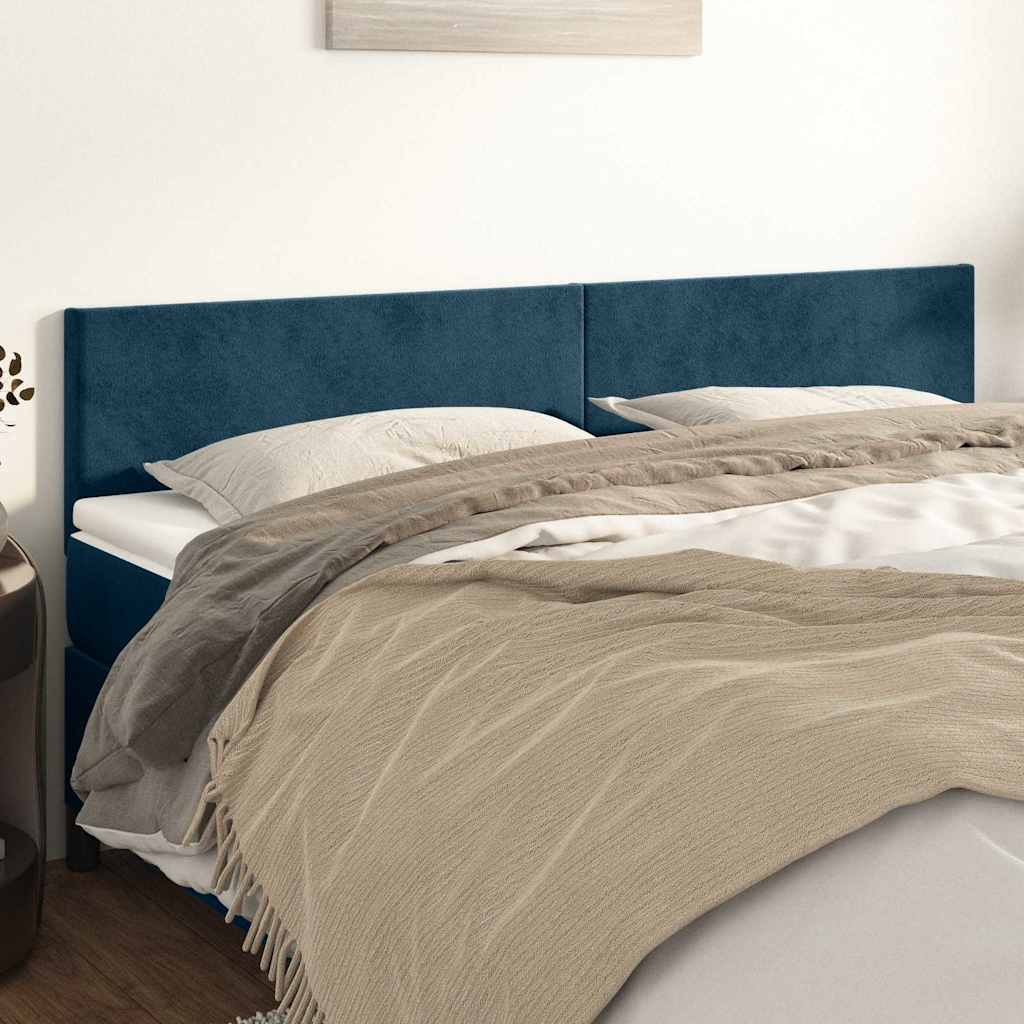 Testiera Blu Scuro 180x5x78/88 cm in Velluto
