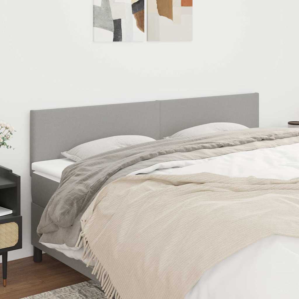 Testiera Grigio Chiaro 200x5x78/88 cm in Tessuto
