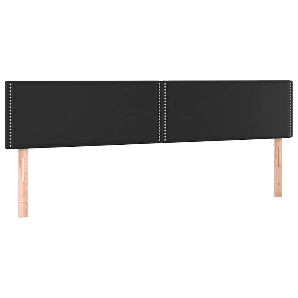 Testiera Nera 200x5x78/88 cm in Similpelle